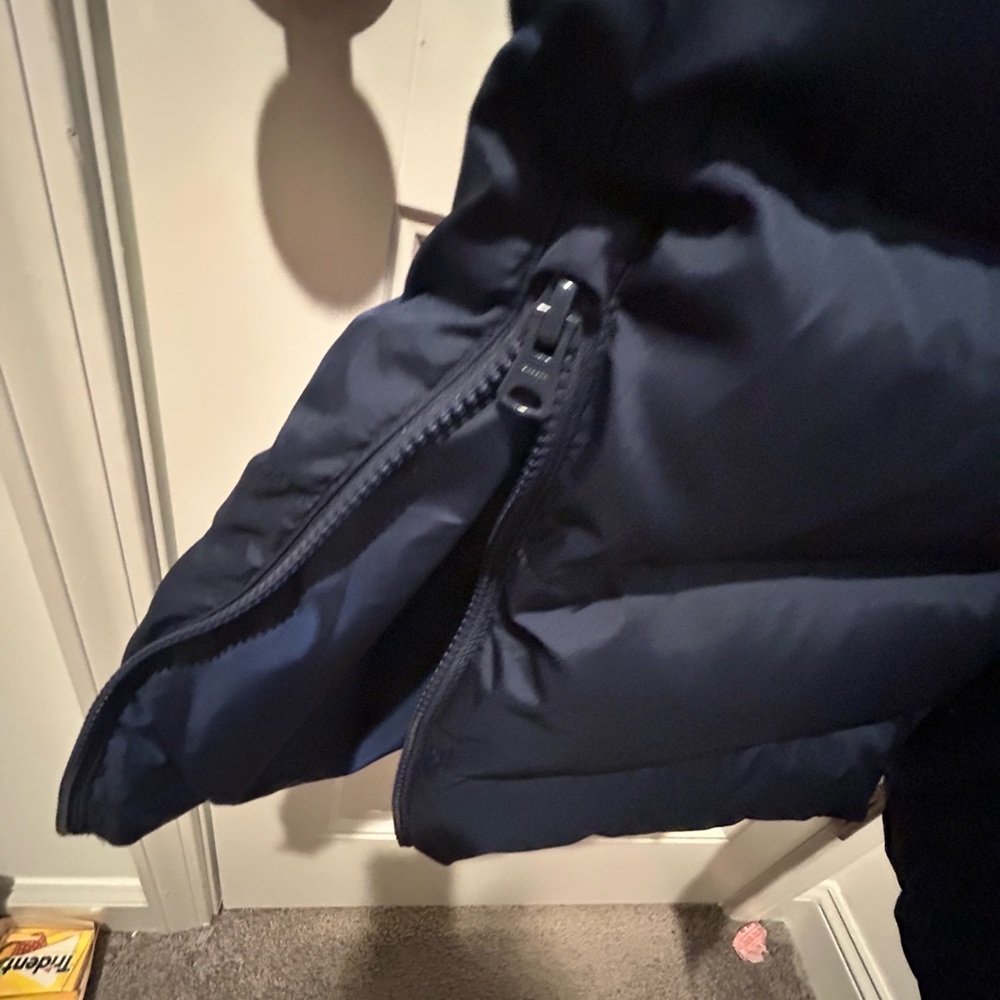 NWOT Lands End long winter down parka puffer coat navy blue XS 2-4 - Picture 7 of 14
